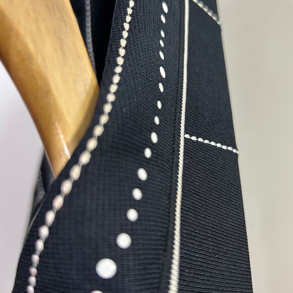 Ming Wang Black Knit Hook Front Jacket‎ S Geometric Dots Classic - Picture 8 of 9